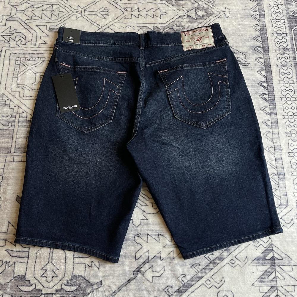 True Religion Shorts Men's 36 Blue Ricky Relaxed Straight Denim NWT
